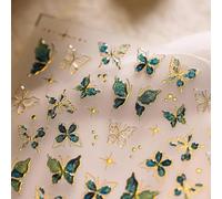 Yamobi Set di adesivi per unghie autoadesivi per nail art con effetto 3D, facili da applicare, alla moda, per un design unico delle unghie