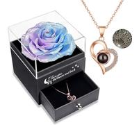 Yamonic Rosa Eterna Regalo Donna,Rosa Stabilizzata con Collana Donna,Idea Regalo per Lei,Regalo San Valentino per lei,Regalo Donna Natale Confezione Regalo Compleanno Anniversario Festa della Mamma