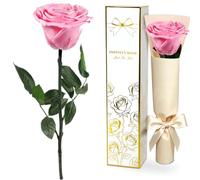 Yamonic Rosa Stabilizzata Regalo Donna,Rosa Eterna con Steli Regali per Lei | Regalo per Donne Compleanno,Regali Mamma Natale San Valentino,Vera Rosa