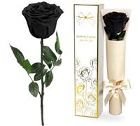 Yamonic Rosa Stabilizzata Regalo Donna,Rosa Eterna con Steli Regali per Lei | Regalo per Donne Compleanno,Regali Mamma Natale San Valentino,Vera Rosa Nera