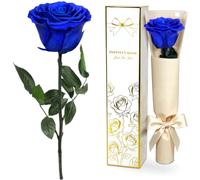 Yamonic Rosa Stabilizzata Regalo Donna,Rosa Eterna con Steli Regali per Lei | Regalo per Donne Compleanno,Regali Mamma Natale San Valentino,Vera Rosa Blu