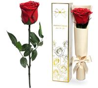 Yamonic Rosa Stabilizzata Regalo Donna,Rosa Eterna con Steli Regali per Lei | Regalo per Donne Compleanno,Regali Mamma Natale San Valentino,Vera Rosa Rossa