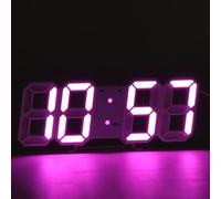 YAMSLAM Orologio digitale luminoso 3D, sveglia silenziosa sensibile intelligente, luce notturna attivata dalla voce LED orologio elettronico data, visualizzazione della temperatura, sveglia digitale