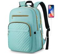 YAMTION Zaino da donna, per computer portatile da 15,6 pollici, per lavoro, ufficio, università, verde chiaro
