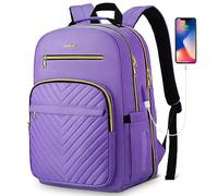 YAMTION Zaino da donna per scuola e lavoro, 15,6 pollici, con USB e scomparto per computer portatile