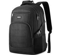 YAMTION Zaino nero per uomini e donne, zaino per computer portatile con porta di ricarica USB, zaino per la scuola per ragazzi e ragazze, zaino leggero per libri da lavoro, adatto per notebook da 17,3