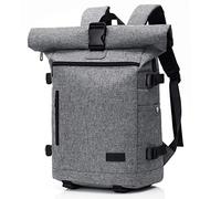 YAMTION Zaino per computer portatile, da uomo, con porta di ricarica USB e scomparto per laptop da 17 pollici, per scuola, tempo libero, lavoro, per uomini e donne (grigio)