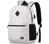 YAMTION Zaino per la scuola, classico, con texture in pietra, per uomini e ragazzi, con porta di ricarica USB, per scuola superiore, università, ufficio, lavoro, viaggi