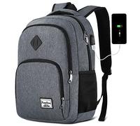 YAMTION - Zaino per uomo e donna, zaino per la scuola, per adolescenti, per laptop da 15,6 pollici (39,5 cm), zaino per computer portatile, con porta di ricarica USB, per lavoro, studio, viaggi