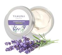 YAMUNA NATURAL BEAUTY - Burro per il corpo lussuoso, cura con burro di karitè e burro di cacao per la pelle secca. Idrata intensa e una pelle morbida e setosa (50 ml, lavanda)