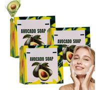 Yamusa Avocado Soap for Skin, Avocado Soap, saponi da bagno nutrienti e illuminanti, saponetta detergente all'olio di avocado naturale fatto a mano per il corpo, detergente e idratante profondo (3pcs)