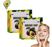 Yamusa Avocado Soap for Skin, Avocado Soap, saponi da bagno nutrienti e illuminanti, saponetta detergente all'olio di avocado naturale fatto a mano per il corpo, detergente e idratante profondo (2pcs)