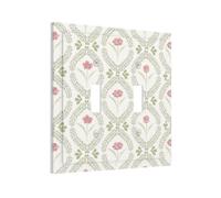 Yamxbfa Placca decorativa per interruttore della luce vintage verde botanico elegante floreale 2 prese coperture a doppia levetta piastre da parete per interruttore elettrico piastra frontale per