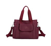 YANAIER Borsa a tracolla multi-tasca da donna, borsa a tracolla casual per lavoro, shopping, viaggi, Borgogna