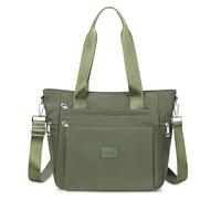 YANAIER Borsa da donna Impermeabile Nylon Grande Cottura Spalla Borsa a tracolla Hobo Borse per Shopping Viaggio Casual Quotidiano, Verde militare, L, Tote tutto