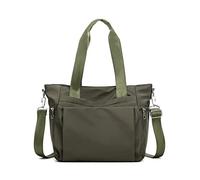 YANAIER Borsa da donna Impermeabile Nylon Grande Cottura Spalla Borsa a tracolla Hobo Borse per Shopping Viaggio Casual Quotidiano, Verde militare, L, Tote tutto