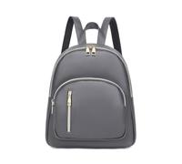 YANAIER Zaino da donna in pelle borsa a spalla zaino da viaggio borsa in similpelle per il tempo libero borse per la scuola, Grigio, M, Classico
