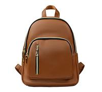 Yanaier, zaino da donna in pelle PU, stile casual, borsa da viaggio, Marrone (Marrone) - ..