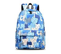 YANAIER Zaino scolastico resistente all'acqua per ragazze e adolescenti con stampa carina borsa per laptop zaino da viaggio casual da donna, Gatto blu, L, Zaino daypack