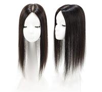 Yanamy Instant Crown Topper per capelli 8,9 x 14 cm, con base in seta per diradare i capelli, 20,3 cm, colore nero naturale