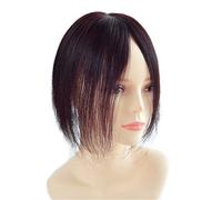 Yanamy - Topper per capelli umani con 2 clip, 5 x 8 cm, per donne con macchia calva o cicatrice, 20 cm, colore: Marrone scuro