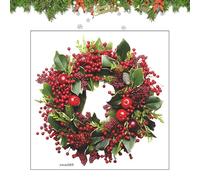 Yanayi Adesivi Murali per il Natale | Decorazione per Camera da a Motivo Corona di Natale,Adesivi Autoadesivi per le Feste Natalizie da 38.9 cm,per Soggiorno Camera dei Bambini Aula Festa Sfondo