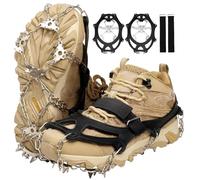 Yanbaozi Ramponi per scarpe da trekking, neve, impugnature, picchetti da neve, picchetti da ghiaccio con 23 denti in acciaio inox, artigli spessi per scarpe, per camminare, jogging, pesca