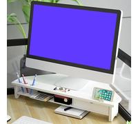YANBI Supporto per Monitor Supporto per Monitor a Triangolo, Mensola Angolare da Tavolo in Legno Tagliato con Cassetti, Rack di Stoccaggio per Organizzazione Ufficio e Riser per Laptop per Stampante