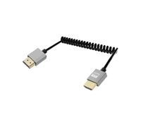 YANBORONSN 4K HDMI Cavo a spirale 2.2FT, cavo corto da HDMI a HDMI, cavo HDMI 2,0 a spirale a molla 4K@120Hz 18 Gbps per fotocamera/TV/schede di acquisizione/tablet (dritto)