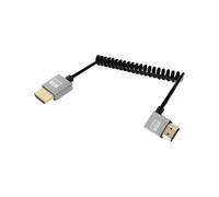 YANBORONSN 4K HDTV Cavo a spirale 2.2FT, cavo corto da HD TV a HD TV, cavo HDTV2,0 a spirale a molla 4K@120Hz 18 Gbps per fotocamera/chede di acquisizione/tablet (Destra)