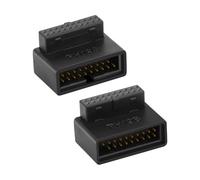 YANBORONSN 90 Gradi Adattatore per scheda madre USB 3.0, adattatore di estensione da maschio a femmina a L Turn 19Pin/20Pin, zoccolo per connettore interno della scheda madre desktop(2 Pcak)