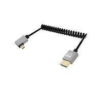 YANBORONSN Cavo a spirale micro HDTV 4K, cavo micro HD TV a spirale corta per HD TV, cavo HDTV2.0 supporta 4K@60Hz 18Gbps, per fotocamera,tablet (2,2 piedi)(a sinistra)