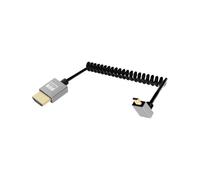 YANBORONSN Cavo a spirale micro HDTV 4K, cavo micro HD TV a spirale corta per HD TV, cavo HDTV2.0 supporta 4K@60Hz 18Gbps, per fotocamera, tablet 2.2ft(in basso)