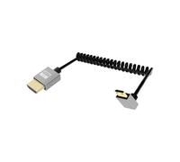 YANBORONSN Cavo a spirale mini HDTV 4K, cavo mini HD TV a HD TV a spirale corta, cavo HDTV2.0 supporta 4K@60Hz 18Gbps, per fotocamera, tablet (2,2 piedi) (verso l'alto)