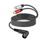 YANBORONSN Cavo a Y con XLR Maschio a 90 gradi per Doppio RCA Femmina, Splitter XLR 3 PINI verso 2 RCA, Cavo Audio Stereo non Bilanciato per Console di Missaggio, Microfono, Registratore (0.3M)