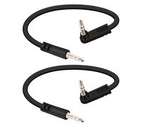 YANBORONSN Cavo Audio Piatto 3,5 mm, Cavo Audio Piatto a 90 Gradi Maschio-Maschio 3,5 mm, Spinotti Jack 3,5 mm per Altoparlanti Domestici, Confezione da 2 (0,15 m)