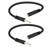 YANBORONSN Cavo Audio Piatto di Prolungamento Cuffie 3.5mm, Jack Cuffie 3.5mm, Cavo Audio Maschio a Femmina per Impianti Altoparlanti Domestici, Telefoni, Tablet, Confezione da 2 (0.15M)