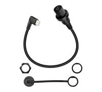 YANBORONSN Cavo di estensione a montaggio a pannello 90 gradi ad angolo retto USB C con tappo impermeabile per cruscotto di auto, moto, camion Nero (0,3M)