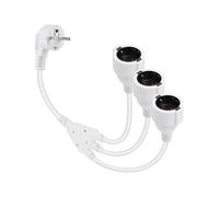 YANBORONSN Cavo di prolunga a doppia presa, cavo di alimentazione a contatto protettivo da 1 a 2, distributore a Y, cavo impermeabile per uso interno ed esterno (90 gradi, Bianco, 3 in 1)