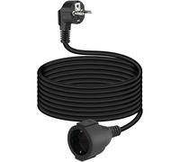 YANBORONSN Cavo di prolunga Schuko a 90°, 3G1,5mm² con spina maschio e presa femmina, cavo di estensione con contatto di protezione, nero (5m)