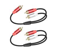 YANBORONSN Cavo splitter RCA Y, cavo RCA da 1 maschio a 2 maschio Y, adatto per TV, lettori DVD/Blu-ray, amplificatori e altri dispositivi 30cm (2 Pack)