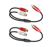 YANBORONSN RCA Y Splitter, RCA 1 maschio a 2 cavo audio femmina, per TV, lettori DVD/Blu-ray, amplificatori e altri dispositivi 30cm (2 Pack)