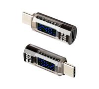 YANBORONSON Misuratore USB C PD 240W con Display Digitale, Tester USB-C Maschio-Femmina, Rileva Tensione/Corrente/Potenza, per PC/Portatili/Telefoni (2 Pack)