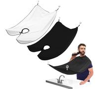 YanBous 2 Pezzi Grembiule da Barba per Taglio e Rasatura, Telo Cattura Peli Impermeabile con 2 Ventose, Ideale per Tagli di Capelli e Cura della Barba in Casa, Regali per Uomini