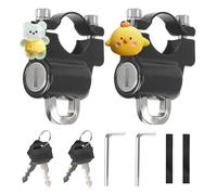YanBous 2 Pezzi Lucchetto Casco Moto con Chiavi Accessorio da Equitazione Adatto, Antifurto Casco Moto, Universale Lucchetto per Casco da Moto in Alluminio (Tema animale carino)