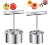 YanBous 2 Pezzi Toglinocciolo per Mele, Divisore di Mele in Acciaio Inox, Separatore di Noccioli per Mele e Pere, Affettatrice Multifunzione per Mele, Strumento per Rimuovere il Torsolo di Frutta