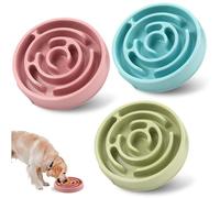 YanBous 3 Ciotole Antivoracità per Cani Ø 20,5 cm in Silicone con Ventosa, Ciotola Slow Feeder per Cani di Piccola e Media Taglia - Rosa, Verde, Blu