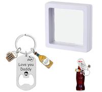 YanBous Regali di birra per uomini, miglior PAPA del mondo, ti voglio bene papà，apribottiglie con incisione, regalo per papà, festa del papà, compleanno, Natale