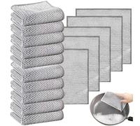 YanBous Set 15 Strofinacci In Rete Multifunzione, Doppio Strato, Per Acciaio Inox, Silicone, Versatile, Facile Manutenzione, Uso Bagnato/Asciutto (19x20 Cm)