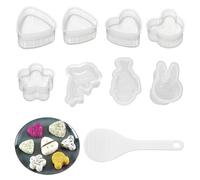 YanBous Set 9 Pezzi per Onigiri & Sushi Incluso Cucchiaio per Riso - Sushi Maker Versatile per Sushi, Forme Triangolari e Speciali Riutilizzabili, Facile da Pulire, Per Principianti & Professionisti